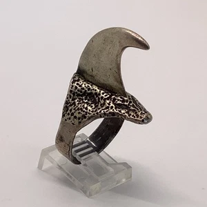Rare Vtg 80s Marche Noir Sterling Silver African Big Cat Claw Ring size 9.5 - Picture 1 of 17