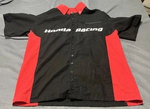 Honda Racing Shirt Mens Large Button Up Pit Crew Moto Racing Team Official - Picture 1 of 5