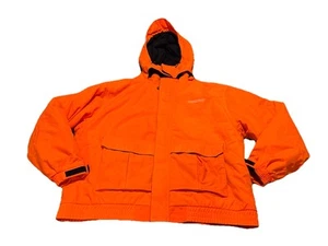 Field & Stream Jacket Mens XL Orange Blaze Fleece Hooded Hunting Hiking - Picture 1 of 12