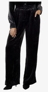 Splendid Women's Black Irene Pants Size 4 Wide legs soft velvet high waist pant - Picture 1 of 10