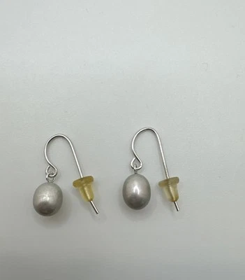 Pendientes colgantes Estate de perlas de plata de ley 925 Foto 1 de 4