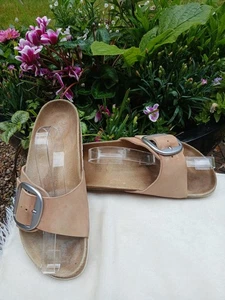 Birkenstock Madrid Nubuck Leather Blush Big Buckle Sandals UK 7 EU 40 Used - Picture 1 of 12