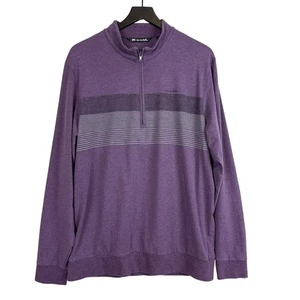 Travis Mathew Mens 1/2 Zip Pioneer Stretch Pullover Sweater Purple - L - Picture 1 of 9