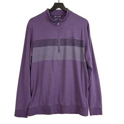 Travis Mathew Mens 1/2 Zip Pioneer Stretch Pullover Sweater Purple - L - Image 1 of 4