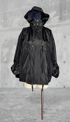 NWT'S FLEET STREET $90 Zip Snap Button WATERPROOF Black Rain Coat Jacket SMALL  - Image 1 of 4