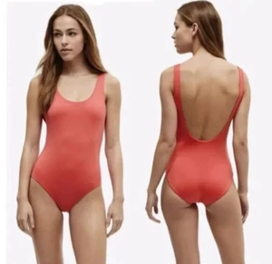 Onia Kelly U-Ausschnitt Einteiler Badeanzug in Cayenne Größe Medium Neu mit Etikett - Bild 1 von 9