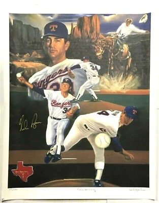 Nolan Ryan signed Robert Stephen Simon 25x34 litho Mint autograph CBM COA /1000 - Image 1 of 4