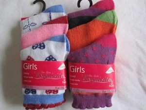 NEU MIT ETIKETT - 6 Paar MÄDCHEN "EXQUISITE" KNÖCHELSOCKEN - VERSCHIEDENE FARBEN UND DESIGNS - 0-2,5 - Bild 1 von 4