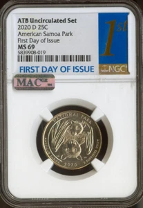 2020-D American Samoa Quarter NGC MS69 First Day Issue MAC Quality - Picture 1 of 2
