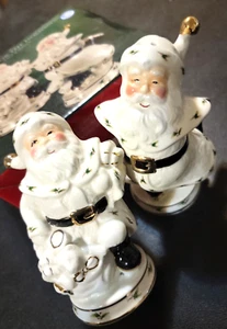 Salero Pimentero Papá Noel Holly Holiday May Company Vin 1999 Navidad Nuevo de Lote Antiguo - Imagen 1 de 7