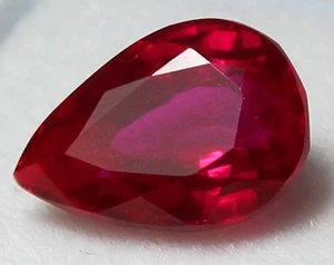 Natürliche 6,40 ct Mogok Taube Blutroter Rubin Zertifiziert 12x8 mm Birne Atemberaubende Edelsteine - Bild 1 von 6