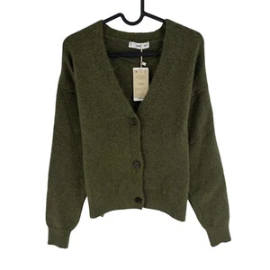 Mango Mng Mujer Verde Oscuro Cuello En V Cárdigan Suéter Jersey TALLA XS - Imagen 1 de 10