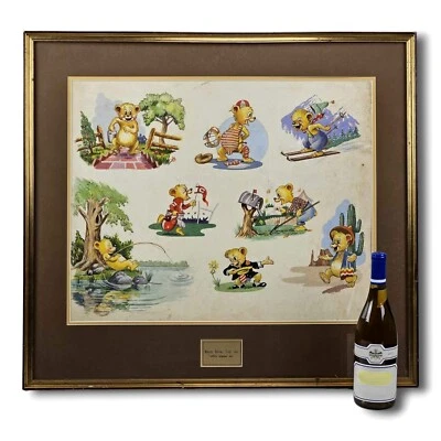 Gran Obra de Arte de Juguete Marx Pintura Acuarela Original Años 50 Foto 1 de 4