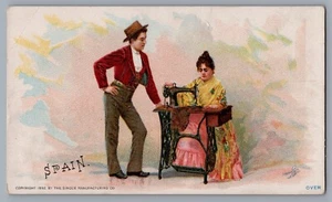 1800s Singer Sewing Machine Victorian Trade Card Burmah Collector Card  9899 - Picture 1 of 2