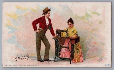 1800s Singer Sewing Machine Victorian Trade Card Burmah Collector Card  9899 - Image 1 of 2