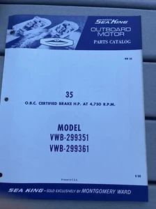 1968 MONTGOMERY WARD SEA KING 35 HP OUTBOARD MOTOR VWB-299351 -361 PARTS CATALOG - Picture 1 of 8