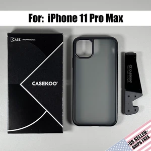 CASEKOO Case for iPhone 11 Pro Max - Frosted Black | Portable Phone Stand - Picture 1 of 16