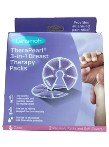 Lansinoh TheraPearl 3-in-1 breast therapy 2 reusable packs, NIB - Picture 1 of 2
