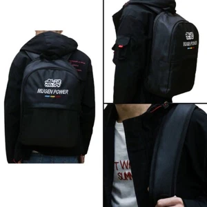 JDM Racing MUGEN Black Carbon Fiber Backpack with Racing Harness Shoulder Strap - Picture 1 of 9