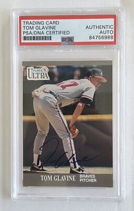 TOM GLAVINE SIGNED 1991 FLEER ULTRA #5 PSA CERTIFIED AUTO ATLANTA BRAVES 
