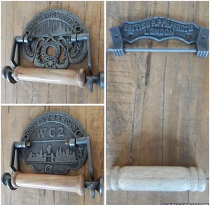 Toilet Roll holder NEW YORK / COVENT GARDEN / BRITISH PAPER Cast Iron Bathroom - Picture 1 of 20