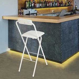 Sedia da Bar Pieghevole, Sedia Alta Pieghevole, Sgabello Pieghevole Portatile con Schienale 1pz - Foto 1 di 21