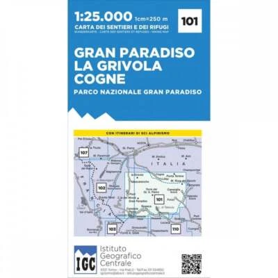 Italy Gran Paradiso, La Grivola, Cogne 1:25K IGC map 101 hiking Via Alpina GTA - Image 1 of 3