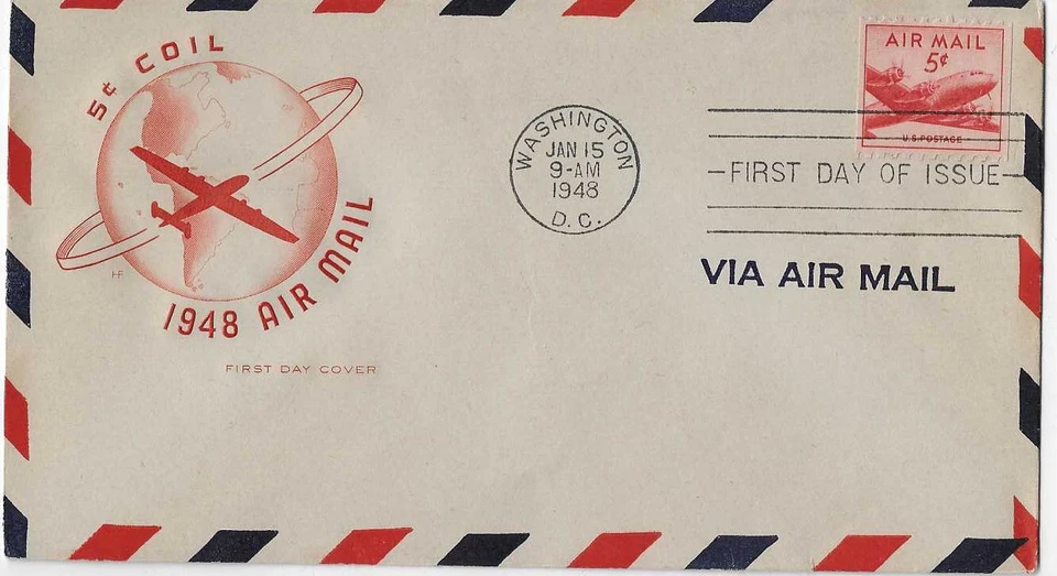 House of Farnam # C37 1948 Air Mail coil single w/air border - Image 1 of 1