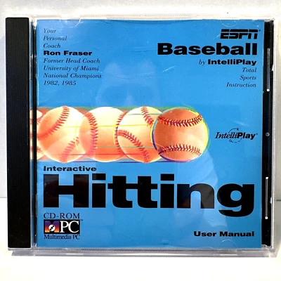 ESPN Béisbol PC CD ROM JUEGO Por IntelliPlay Interactive Hitting 1994 ~ DISCO Como Nuevo Foto 1 de 4