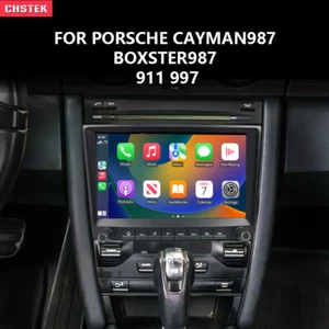 CHSTEK Car Radio Navigation Black for Porsche Cayman 911 987 Boxster 997 Carplay - Picture 1 of 11