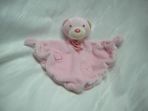 BABY CLUB / C&A Schmusetuch Kuscheltuch BÄR TEDDY rosa dreieckig Herzchen *RAR* - Bild 1 von 10