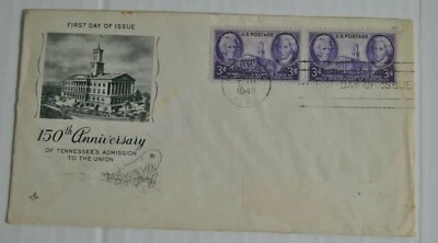 150th Anniversary of Tennessee's Admission to the Union First Day Issue 1948  - Image 1 of 4