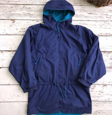 EMS blue fleece lined hooded jacket with adjustable waist/L? - Image 1 of 4