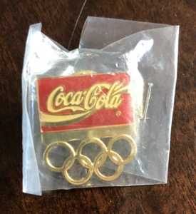 1996 Atlanta Olympics Coca Cola Olympic Rings Pin BRAND NEW NEVER USED - Picture 1 of 2