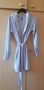 JACLYN INTIMATES Kimono Morgenmantel Morgenrock 36 blaugrau mit Kapuze - Bild 1 von 3