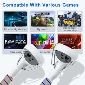 VR Accessories Handle Attachments for Meta/Oculus Quest 2, Dual Handles and Long - Picture 1 of 8