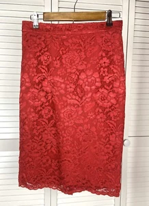 The Limited Red Lace Skirt Size 2 - Picture 1 of 6