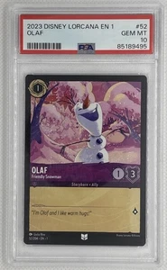 2023 Disney Lorcana EN 1 Olaf #52 PSA 10 Gem Mint 🌶️🥵 - Picture 1 of 2