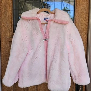VTG Weather Tamer Faux Fur Coat Jacket USA Glam Sz 38 18 Womens Pink - Picture 1 of 8