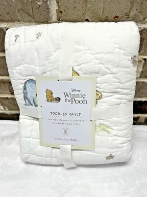 Pottery Barn Disney Classic Winnie The Pooh Quilt Baby Toddler Blanket Cute NEW - Image 1 of 4