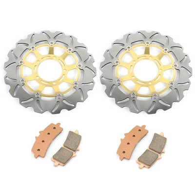 2 Front Brake Rotors Discs Pads for Triumph DAYTONA 675 R 675R 2011-2012 11 12 - Image 1 of 4
