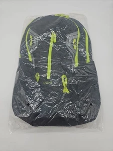 Mochila ULINE Negra con Verde Neón, Borde Gris Nueva 25L .EE21 - Imagen 1 de 8