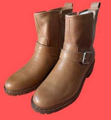 NEW Lucky Brand Women's Kenadie Riding Ankle Boot Brown Leather Size 7.5 - Image 1 of 4