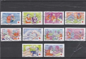 FRANCE 2025  LA CROIX-ROUGE FRANCAISE  SERIE DE 10 TIMBRES AUTOADHESIF OBLITERES - Picture 1 of 1
