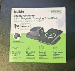 Belkin Boostcharge Pro 2-in-1 Magnetic Charging Travel Pad qi2 Brand New Sealed - Photo 1 sur 3