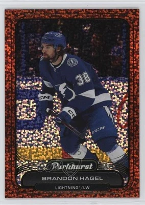 2023 Upper Deck Parkhurst Red Patterned Foil Achievement /25 Brandon Hagel #266 - Image 1 of 2