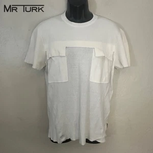 Mr Turk Short Sleeve Sweater Shirt 21.5" armpit to armpit unstretched Cotton - Picture 1 of 5