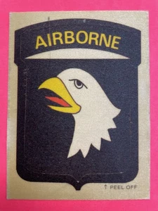1971 Fleer Real Cloth Patches United States Airborne Patch Card Sticker - Picture 1 of 2