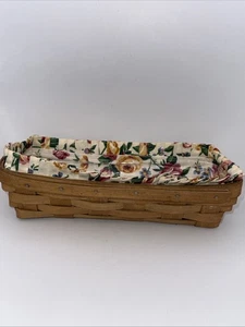 Longaberger Cracker Korb, floral gemustertes Futter, Protektor inklusive 1986 - Bild 1 von 6