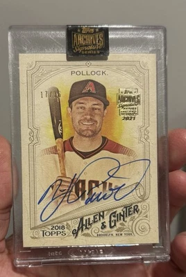 2021 Topps Archives A.J. Pollock Signature Series 2016 Allen & Ginter Auto /36💎 - Image 1 of 3